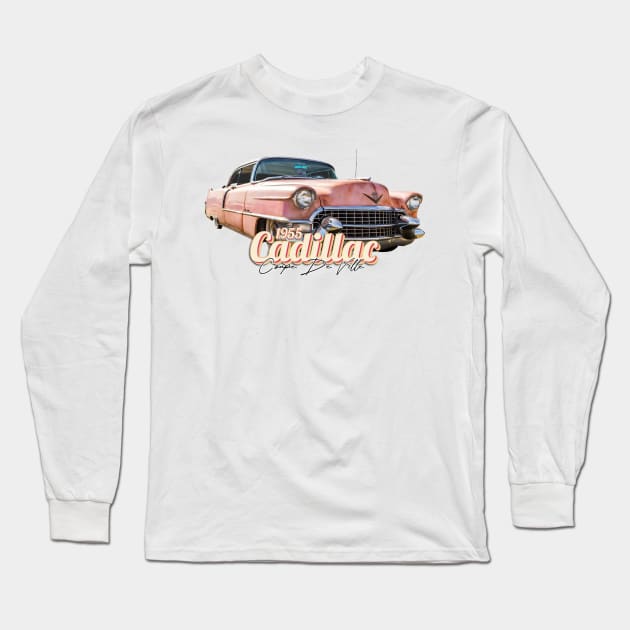 1955 Pink Cadillac Coupe de Ville Long Sleeve T-Shirt by Gestalt Imagery